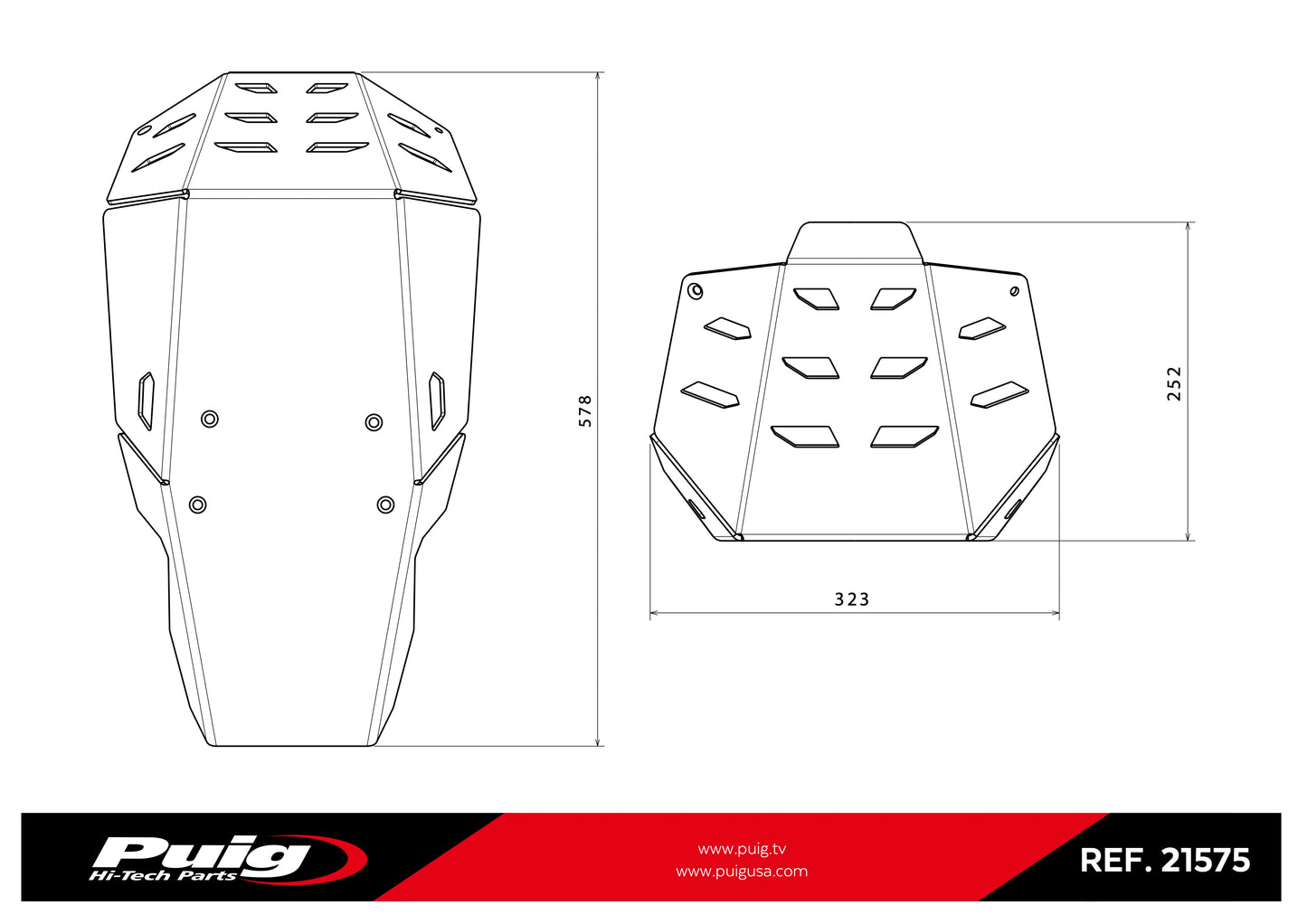 Puig Oil-Carter Guard Skid Plate Kawasaki KLR 650 2022-2025 - Adventure Parts