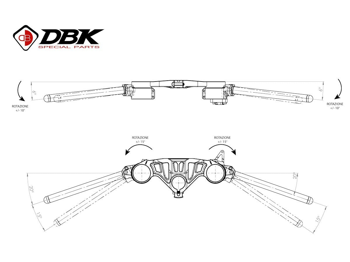 DBK Clip-Ons Adjustable Gp Ducati Panigale V4 2018-2025 - Adventure Parts