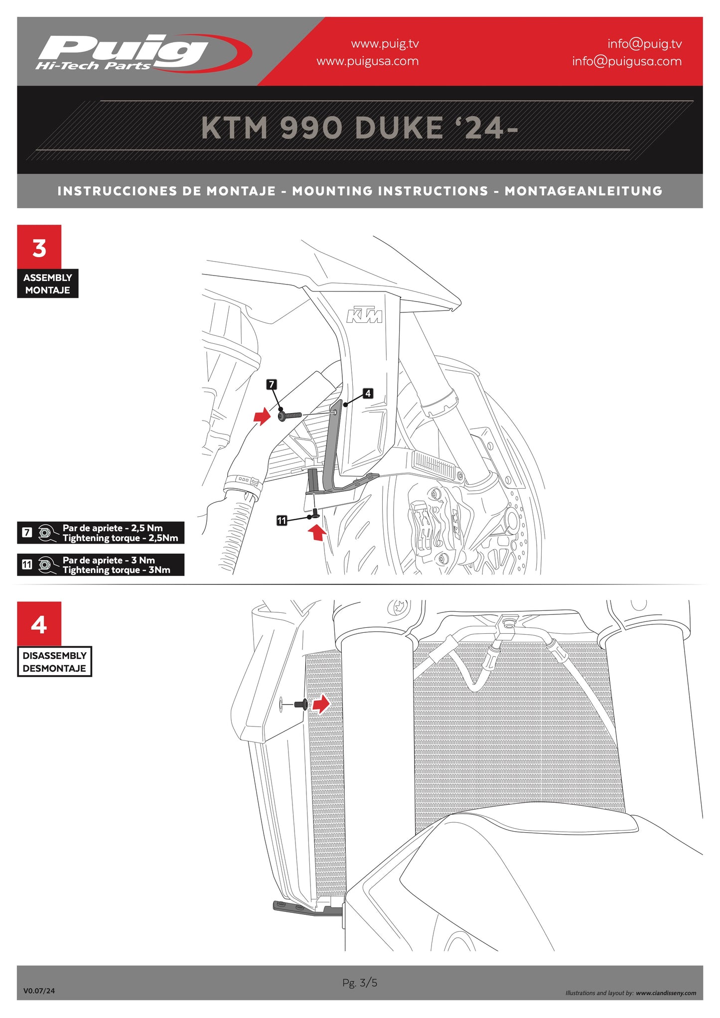 Puig Downforce Naked Side Spoilers KTM 990 DUKE 2024-2025