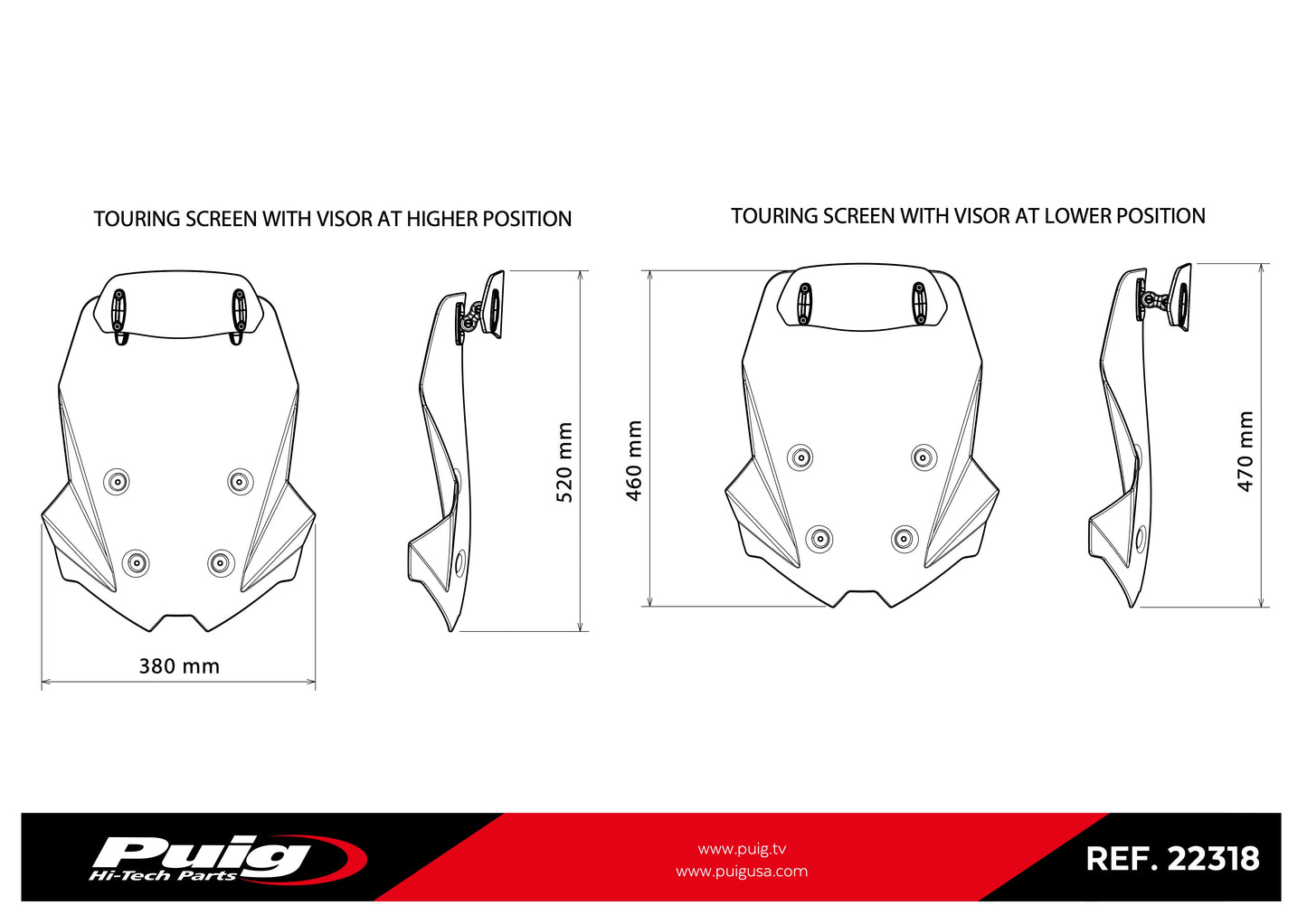 Puig Touring Windscreen With Visor Voge 900DSX 2024-2025