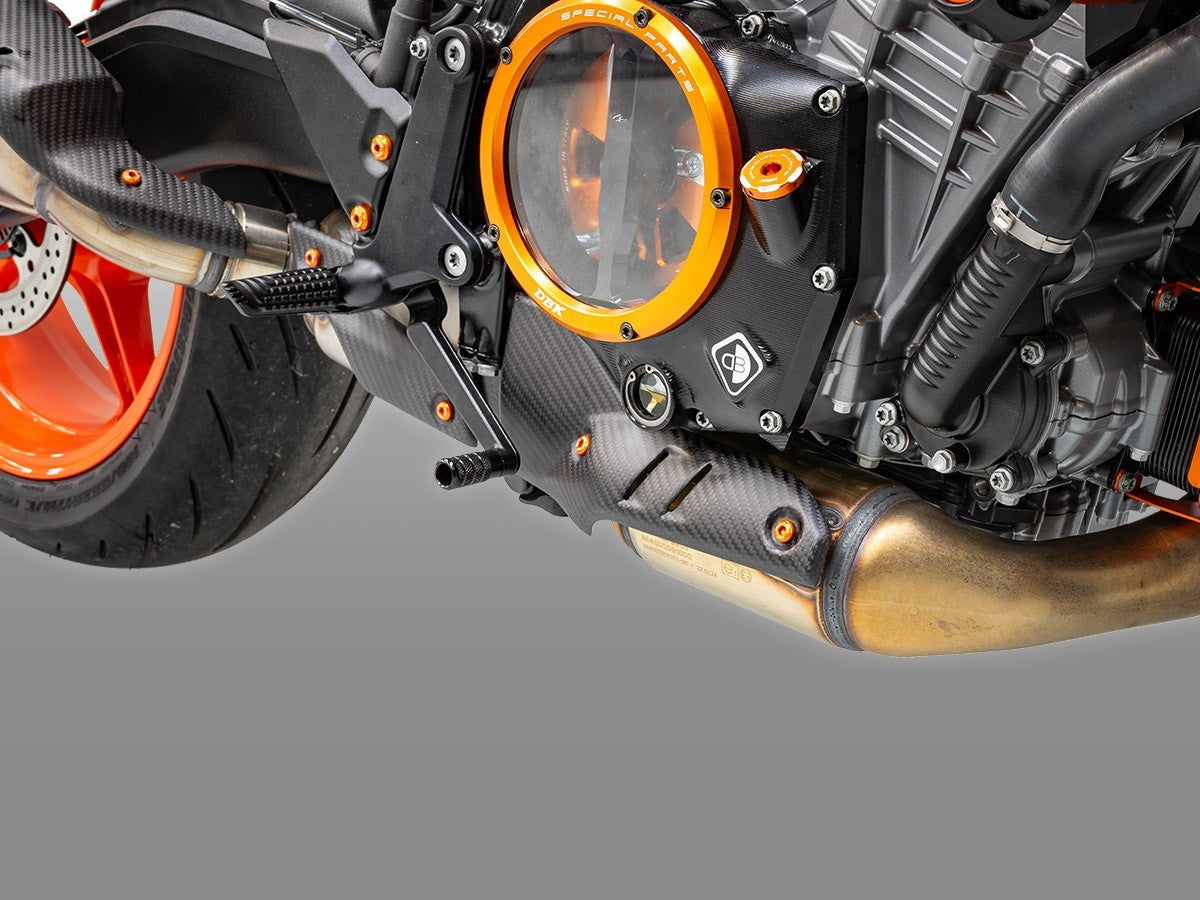 DBK Carbon Exhaust Cover KTM 990 Duke 2024-2025 - Adventure Parts