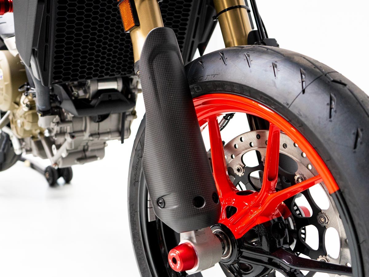 DBK Carbon Front Fork Covers Mono Matt Ducati Hypermotard 698 2024-2025 - Adventure Parts