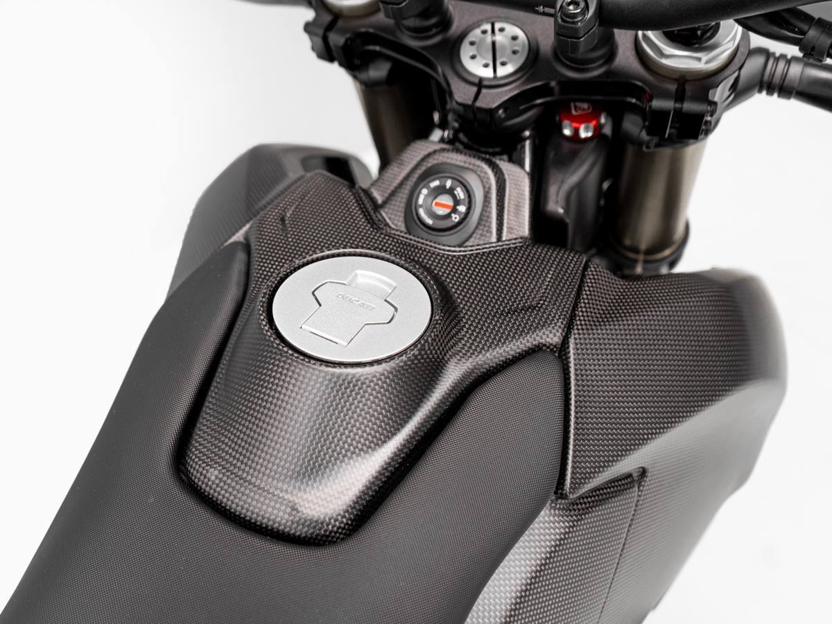 DBK Carbon Fuel Tank Cover Mono Matt Ducati Hypermortard 698 2024-2025 - Adventure Parts