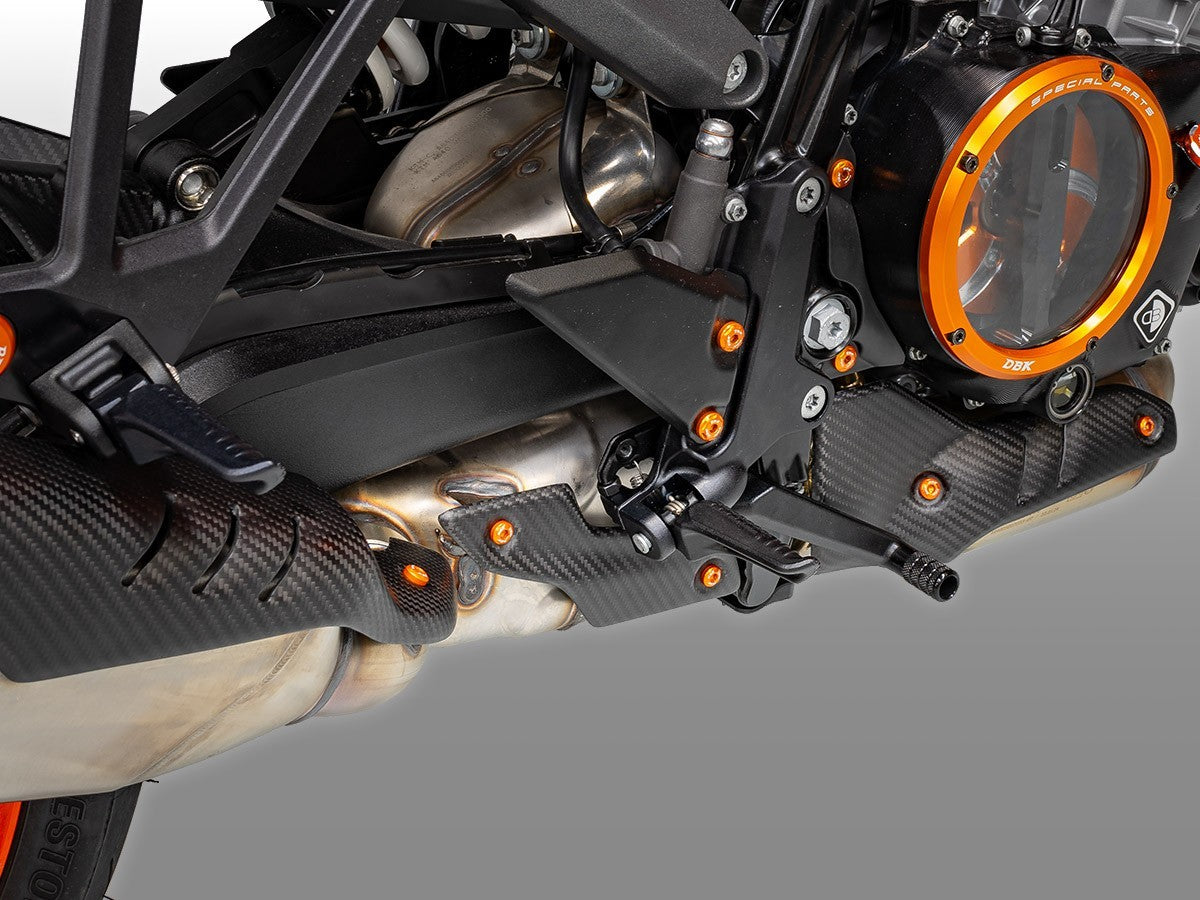 DBK Carbon Exhaust Cover Matt KTM 990 Duke 2024-2025 - Adventure Parts