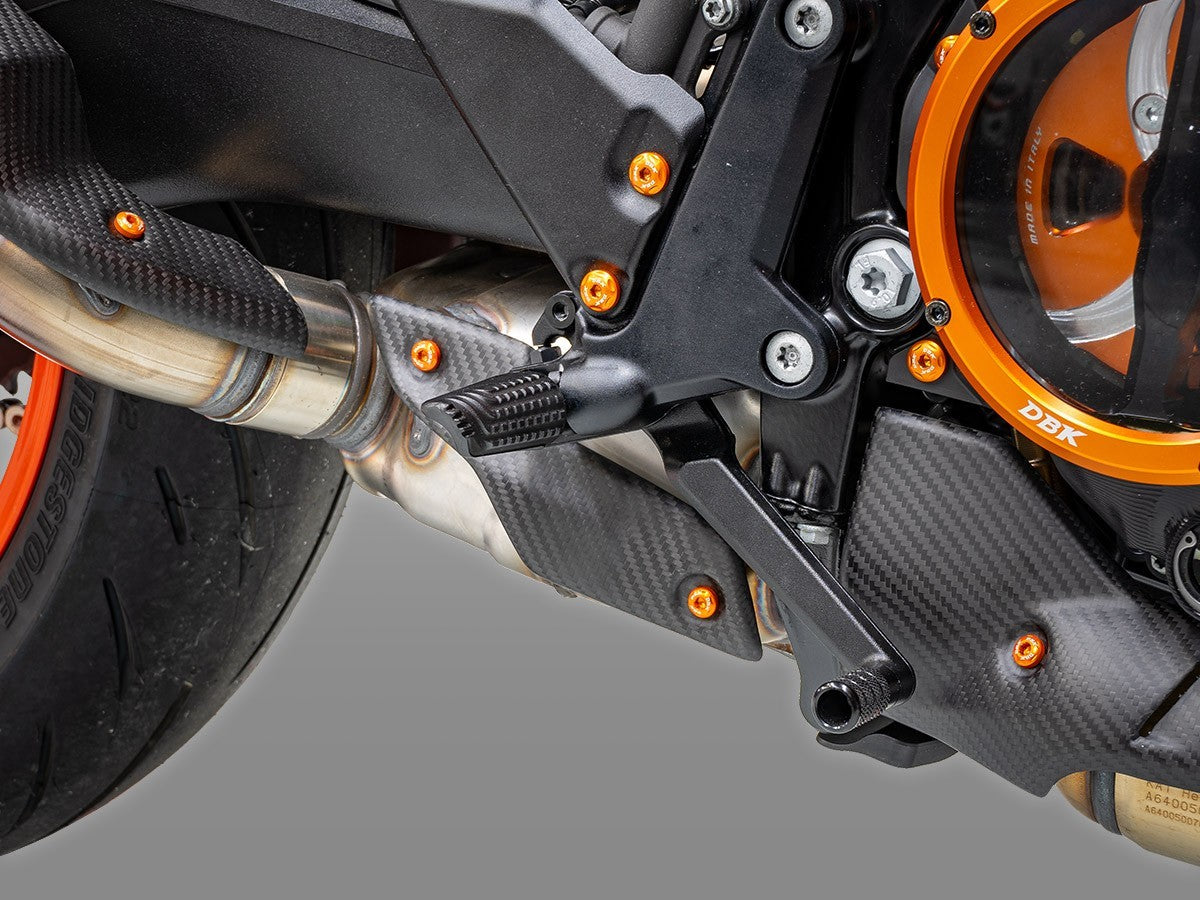 DBK Carbon Exhaust Cover Matt KTM 990 Duke 2024-2025 - Adventure Parts