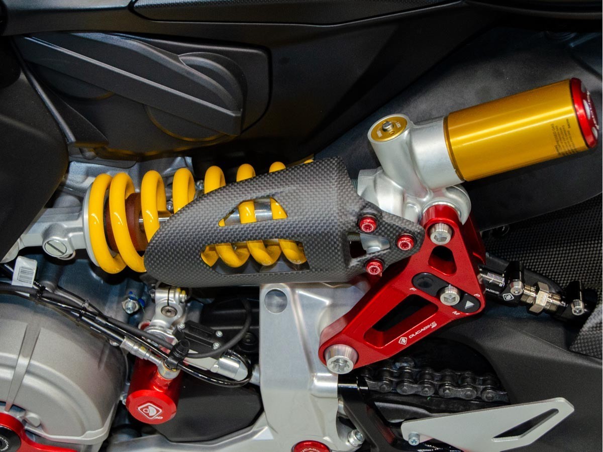 DBK Carbon Rear Shock Absorber Cover Ducati Panigale 2012-2024 - Adventure Parts