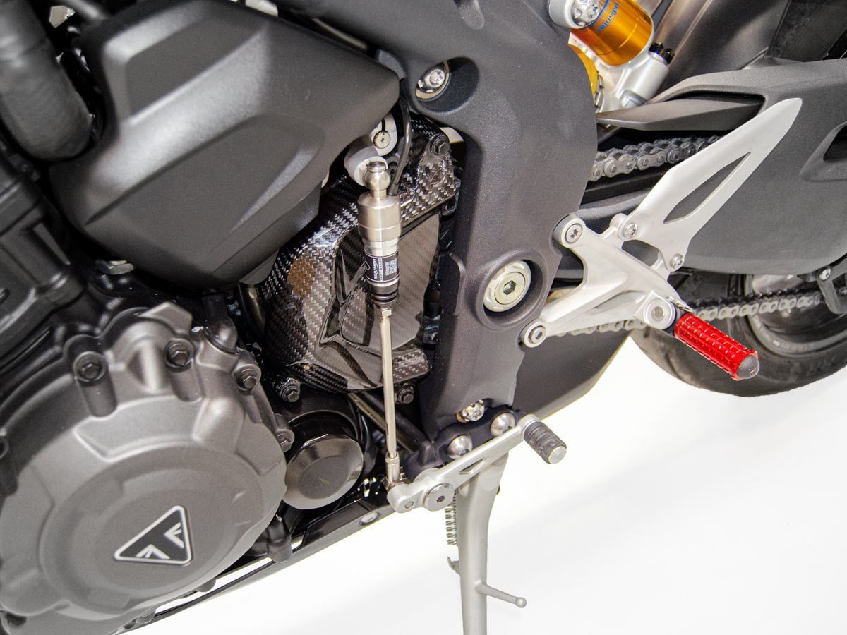 DBK Glossy Carbon Sprocket Cover Triumph Speed Triple 1200 2021-2025