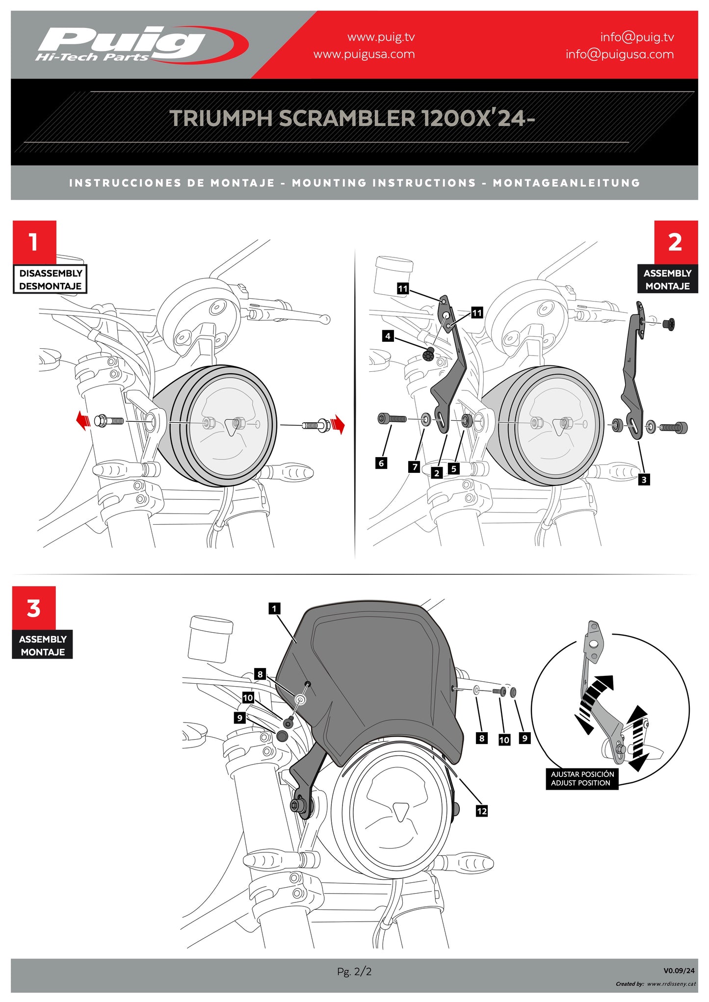 Puig Aluminum Front Plate Triumph Scramble 1200X 2024-2025