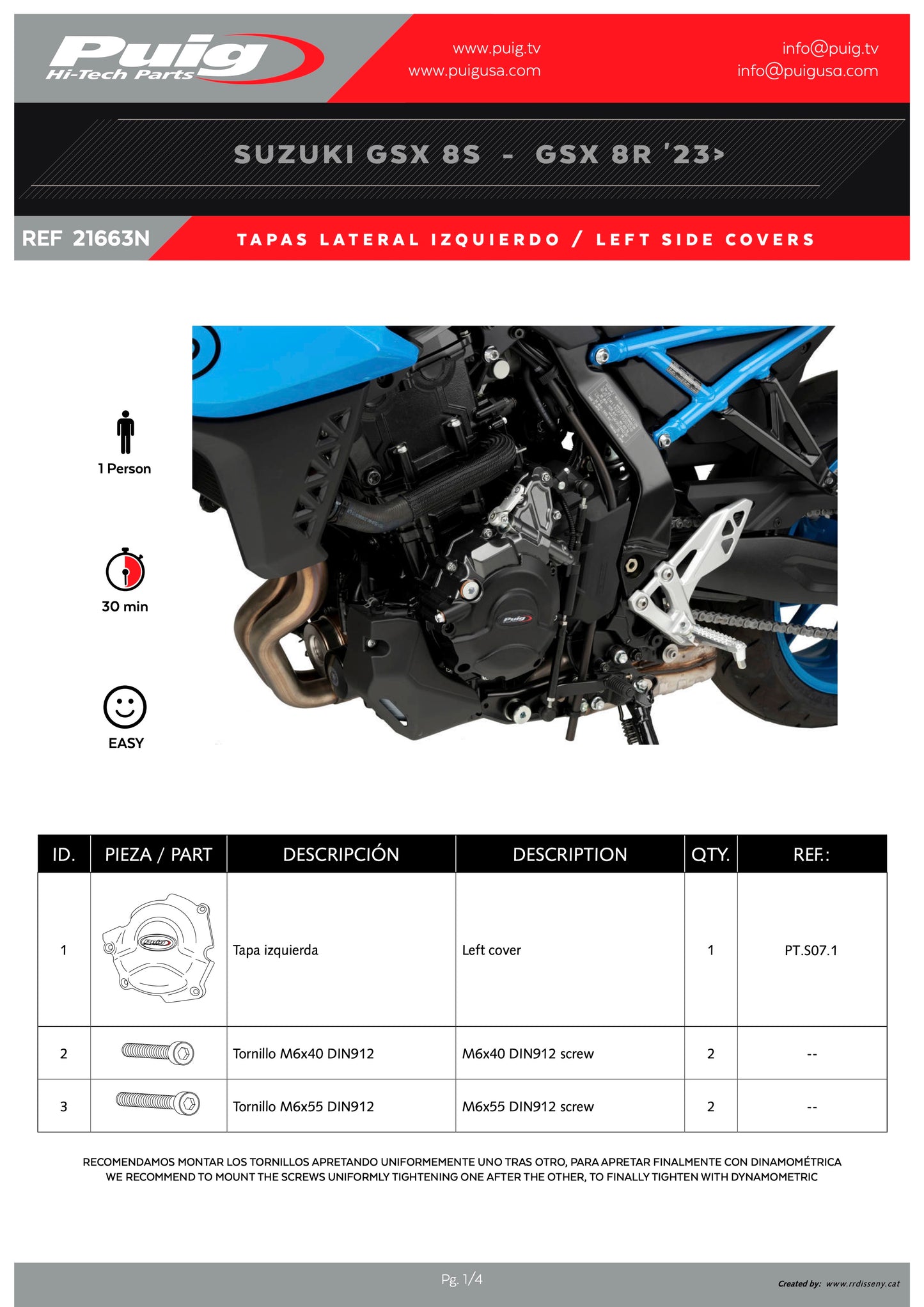 Puig Engine Covers Suzuki GSX-8S 2023-2025