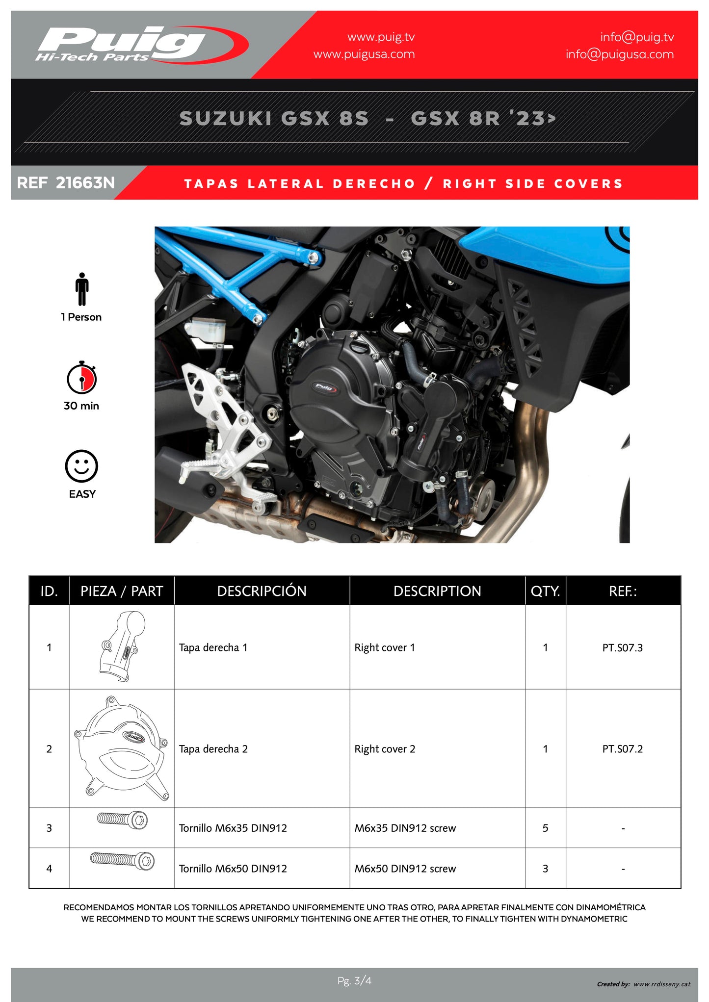 Puig Engine Covers Suzuki GSX-8S 2023-2025