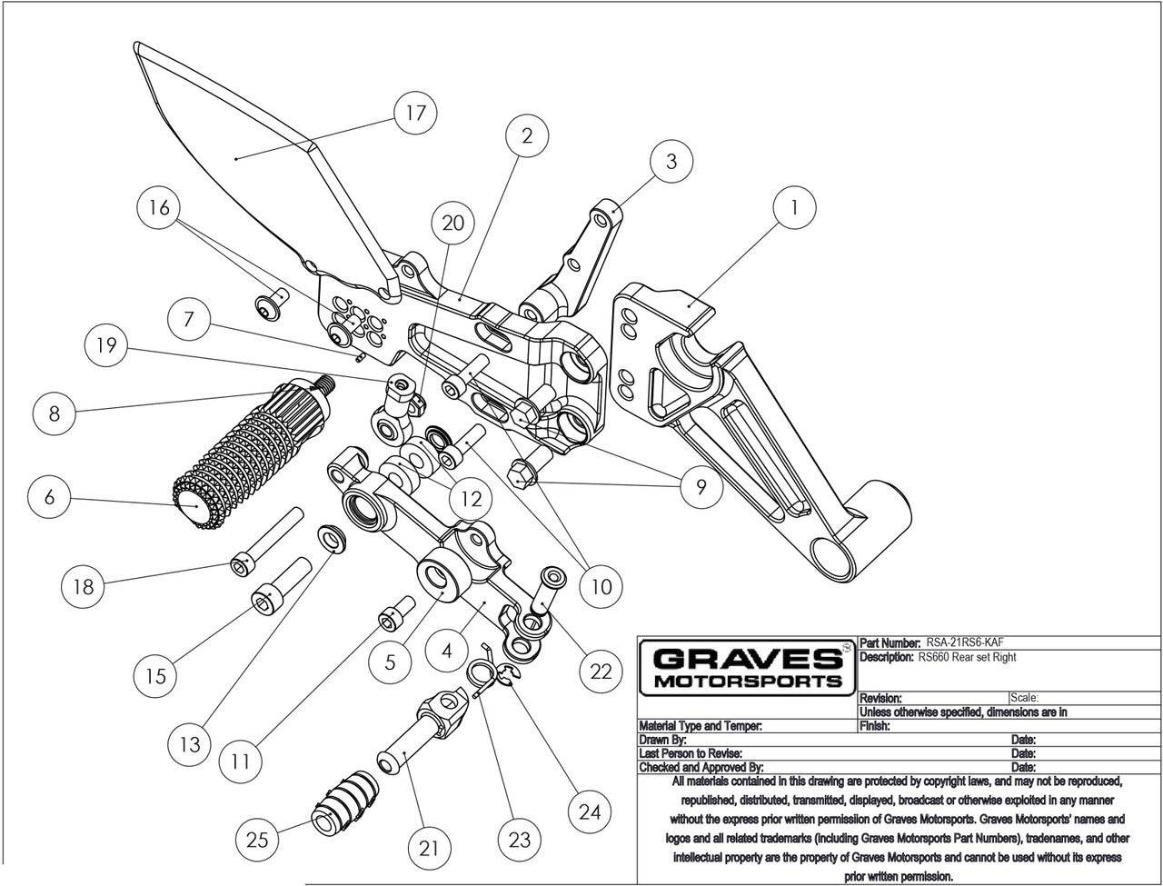 Graves Adjustable Rearsets Aprilia RS660 2021-2024
