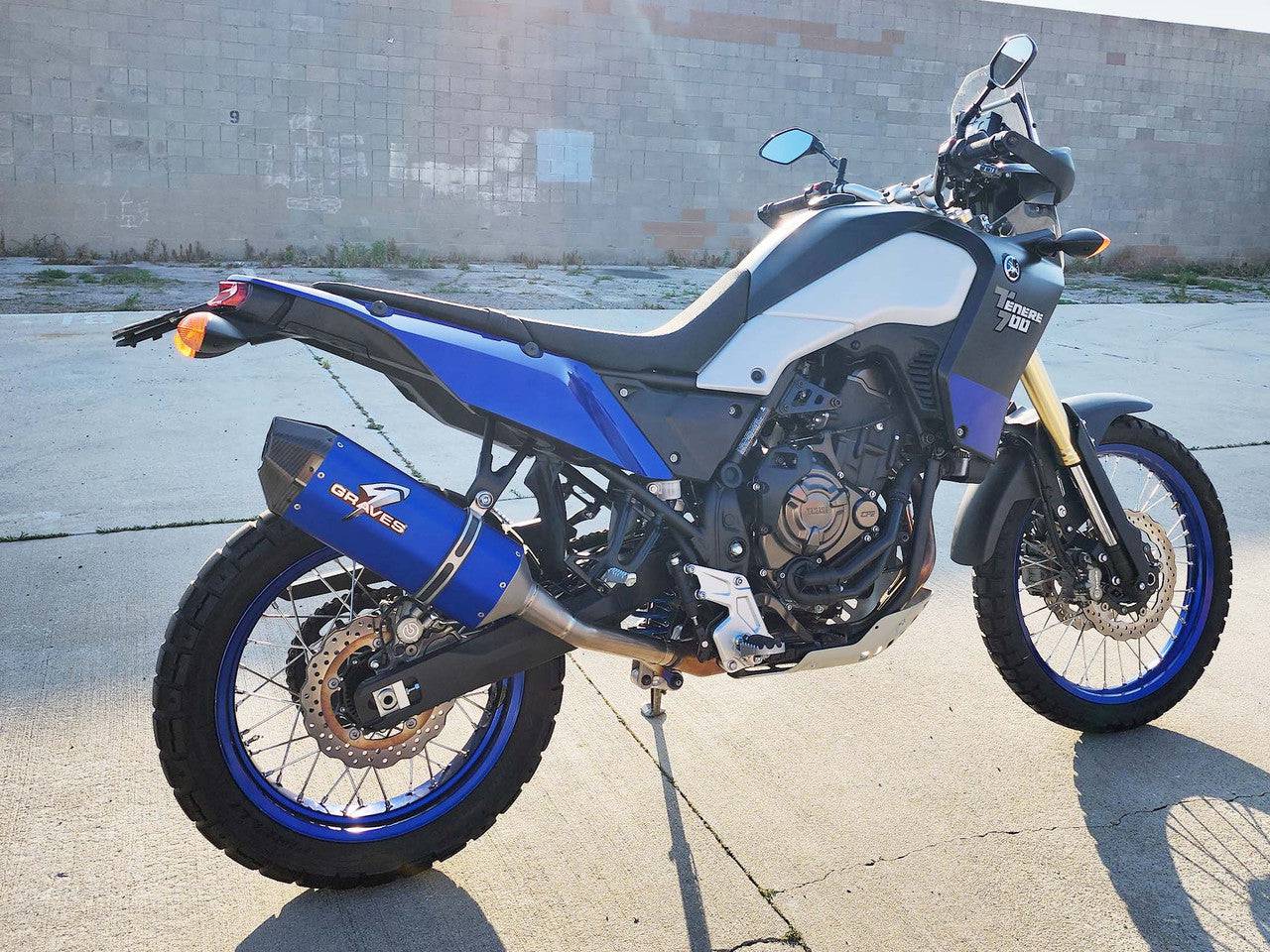Graves BLUE Cat-Back Exhaust System Yamaha Tenere 700 2021+