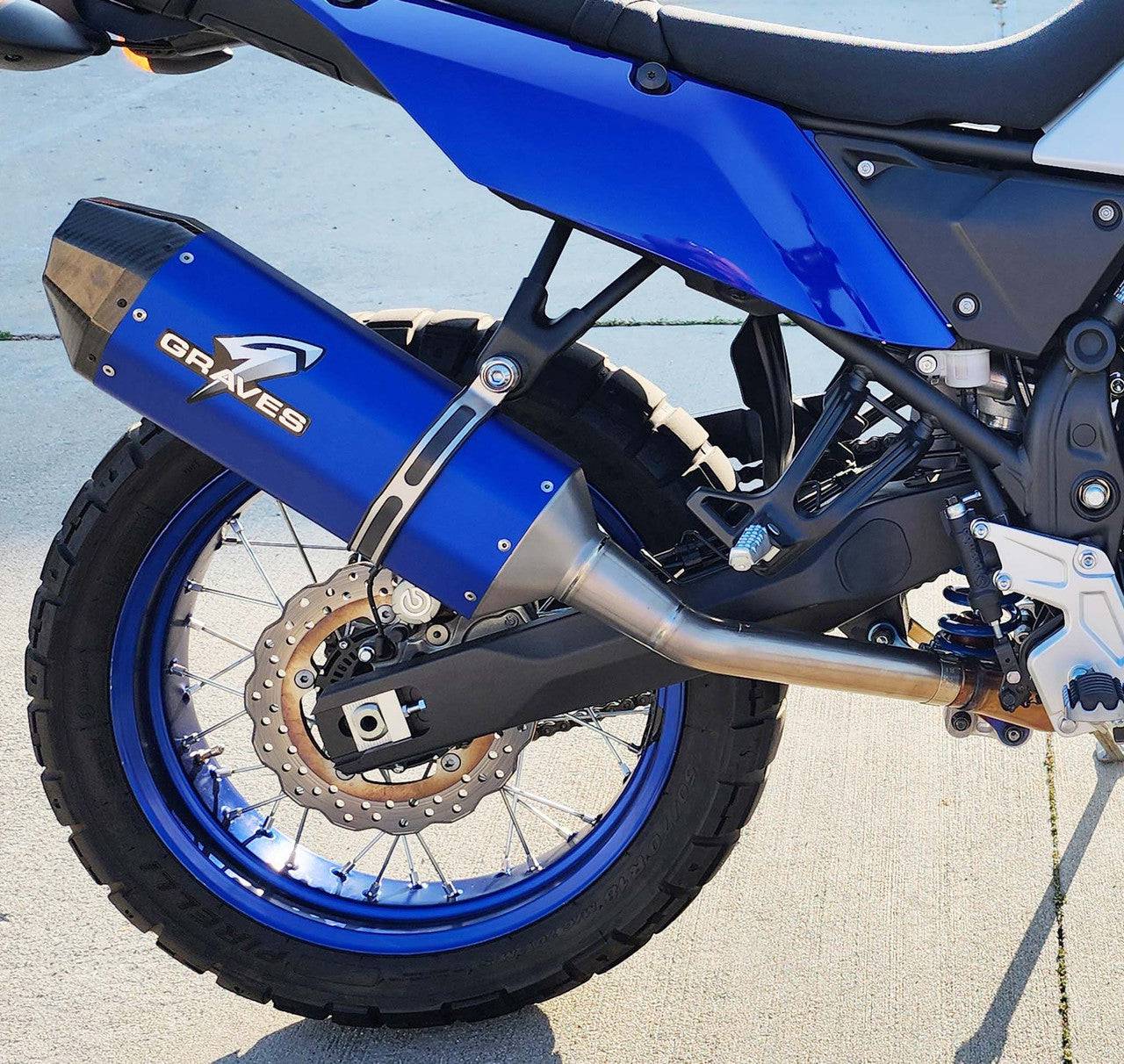 Graves BLUE Cat-Back Exhaust System Yamaha Tenere 700 2021+