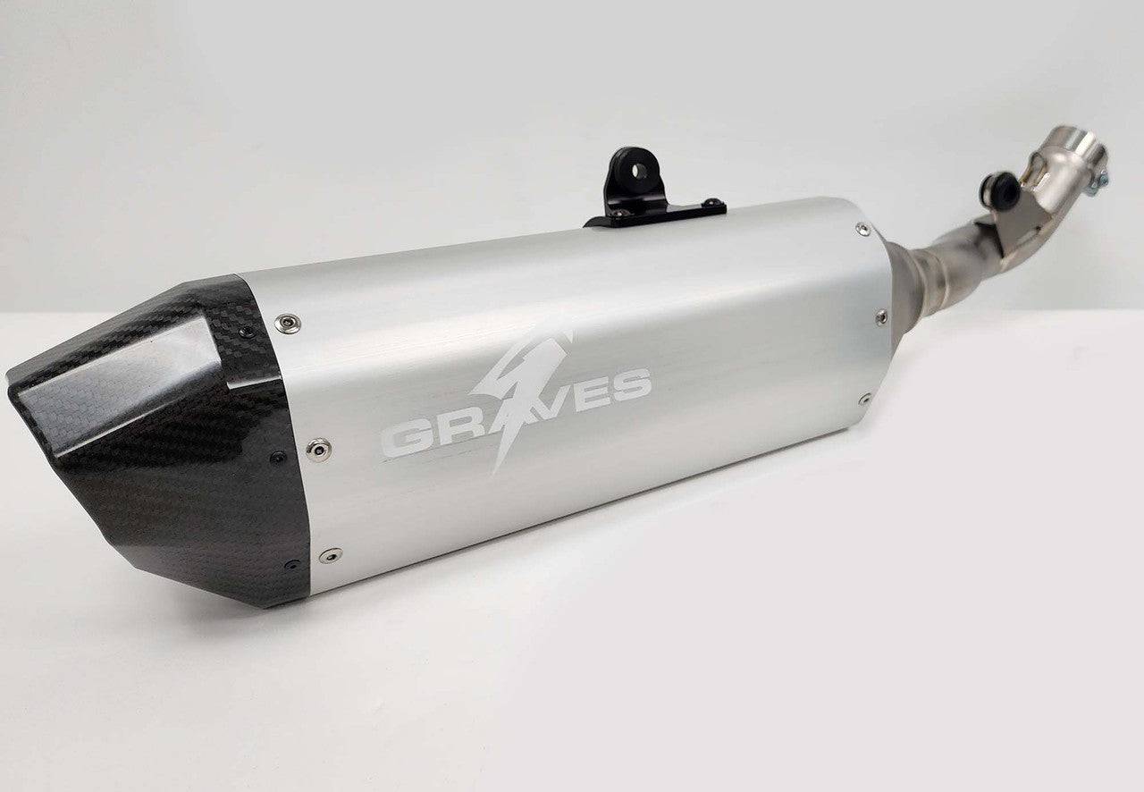 Graves Full Aluminum-Silver Exhaust Honda CRF450RL / L / X 2019-2024 - Adventure Parts