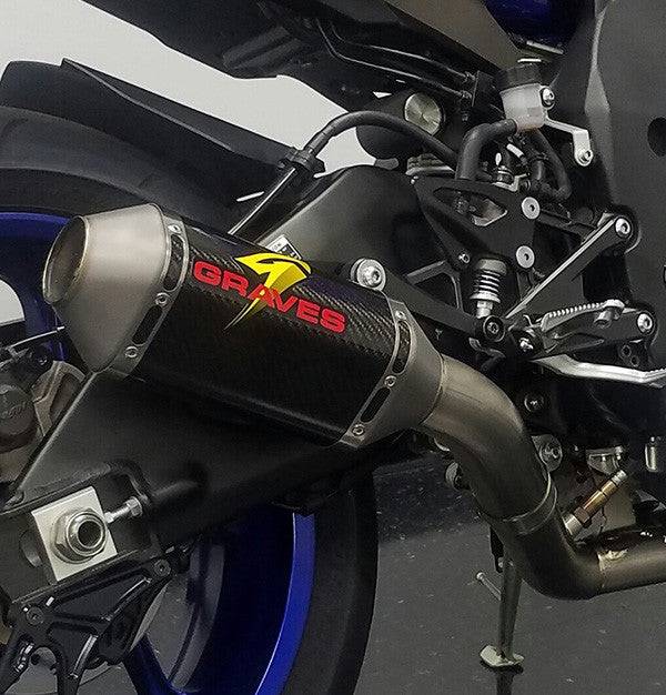 Graves Full Titanium Exhaust System with Carbon 200mm Silencer Yamaha R1 2015-2024 - Adventure Parts