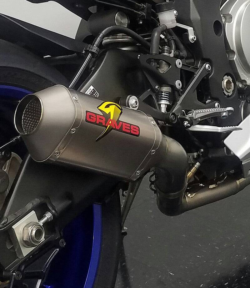 Graves Full Titanium Exhaust System with Titanium 200mm Silencer Yamaha R1 2015-2024 - Adventure Parts