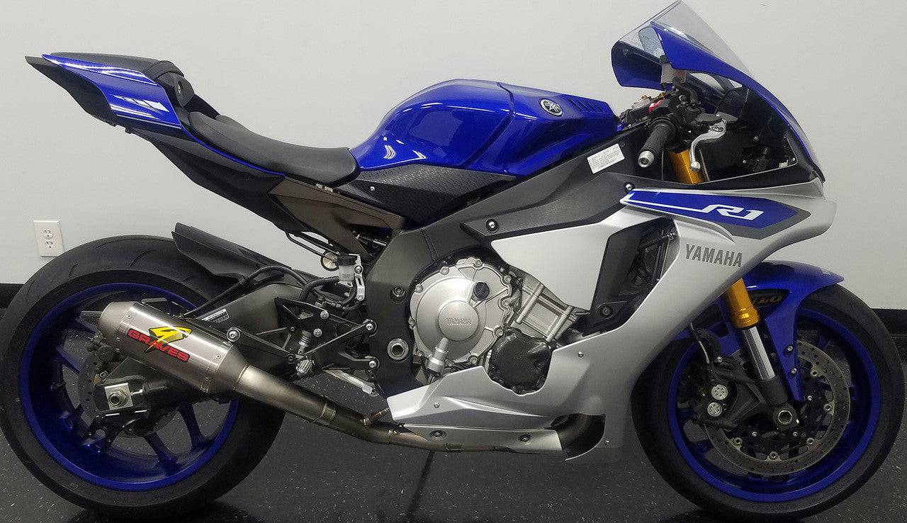 Graves Full Titanium Exhaust System with Titanium 200mm Silencer Yamaha R1 2015-2024 - Adventure Parts