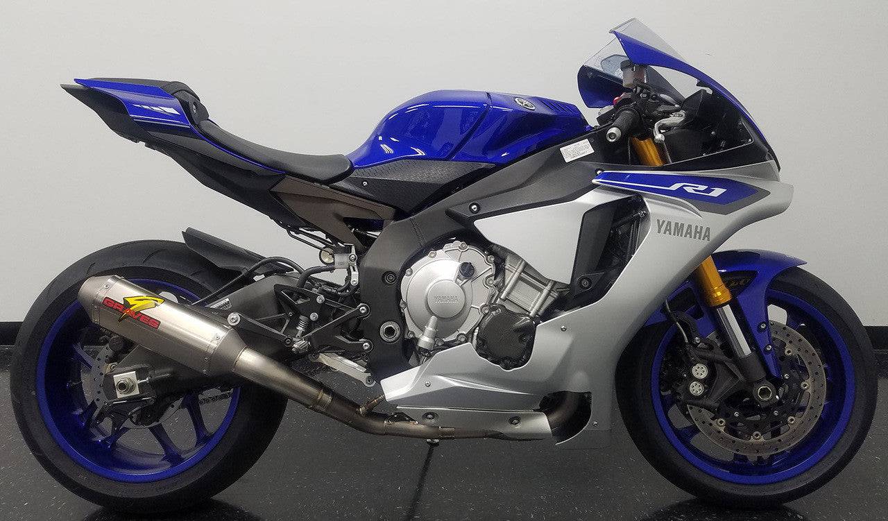 Graves Full Titanium Exhaust System with Titanium 265mm Silencer Yamaha R1 2015-2024 - Adventure Parts