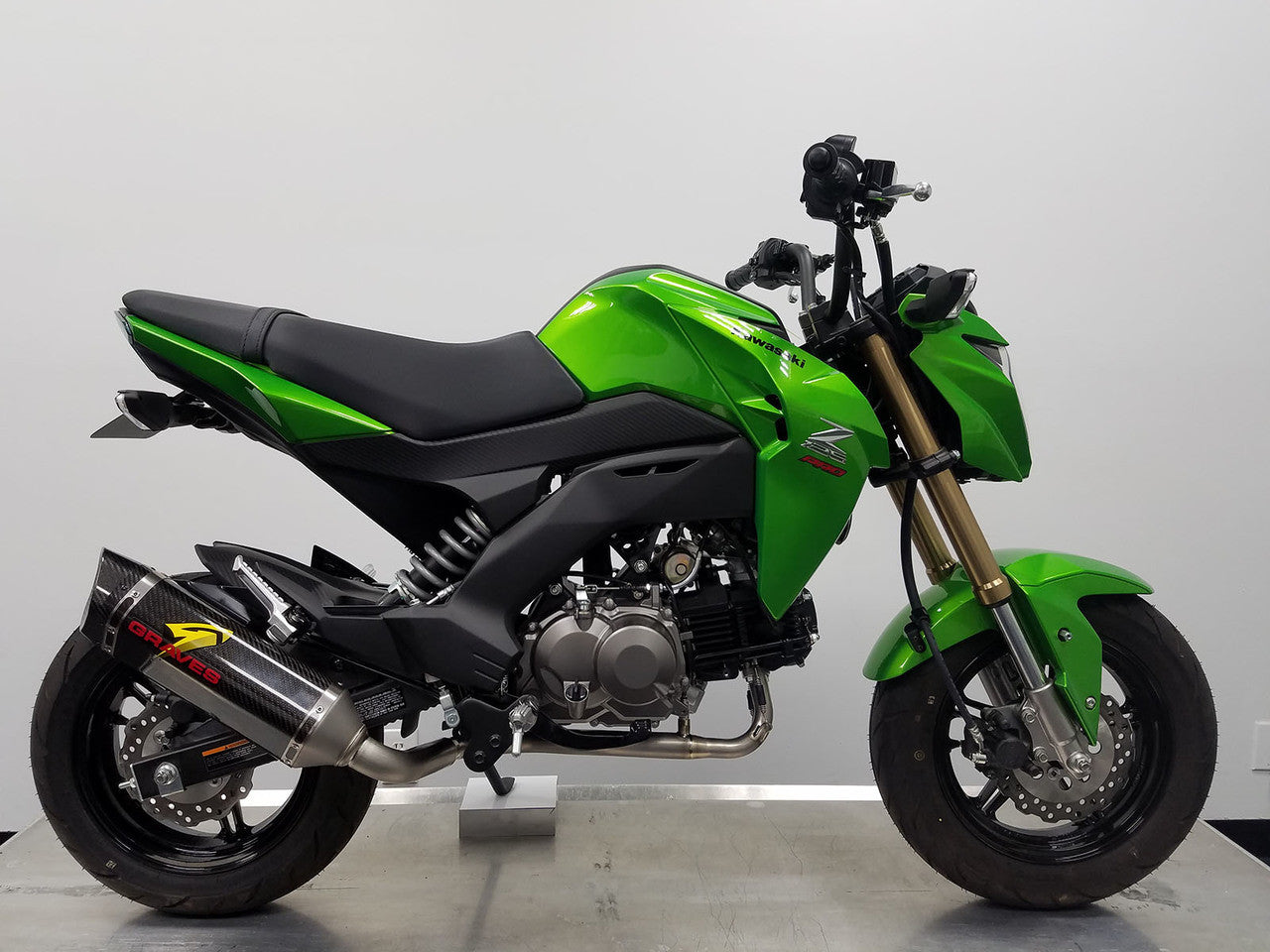 Graves Motorsports Full Titanium Carbon Exhaust System Kawasaki ZX125 PRO 2017-2024