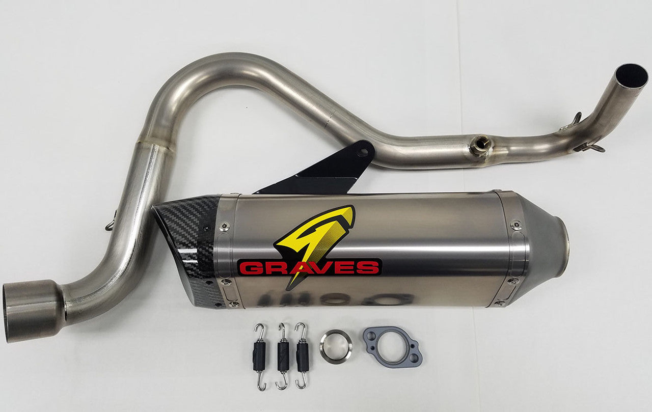 Graves Motorsports Full Titanium Exhaust System Kawasaki ZX125 PRO 2017-2024