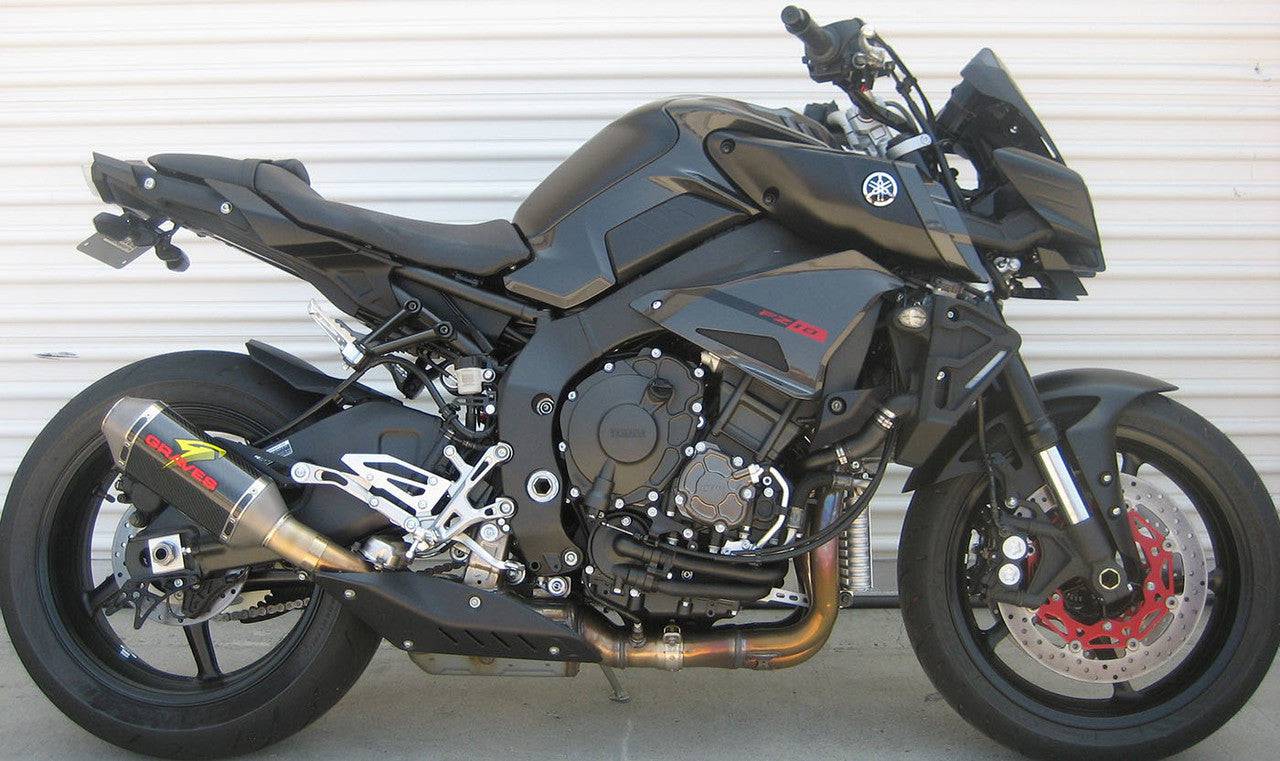 Graves Slip-On Cat-Back Carbon/Titanium Exhaust Yamaha MT-10 18-21 FZ-10 17-18 - Adventure Parts