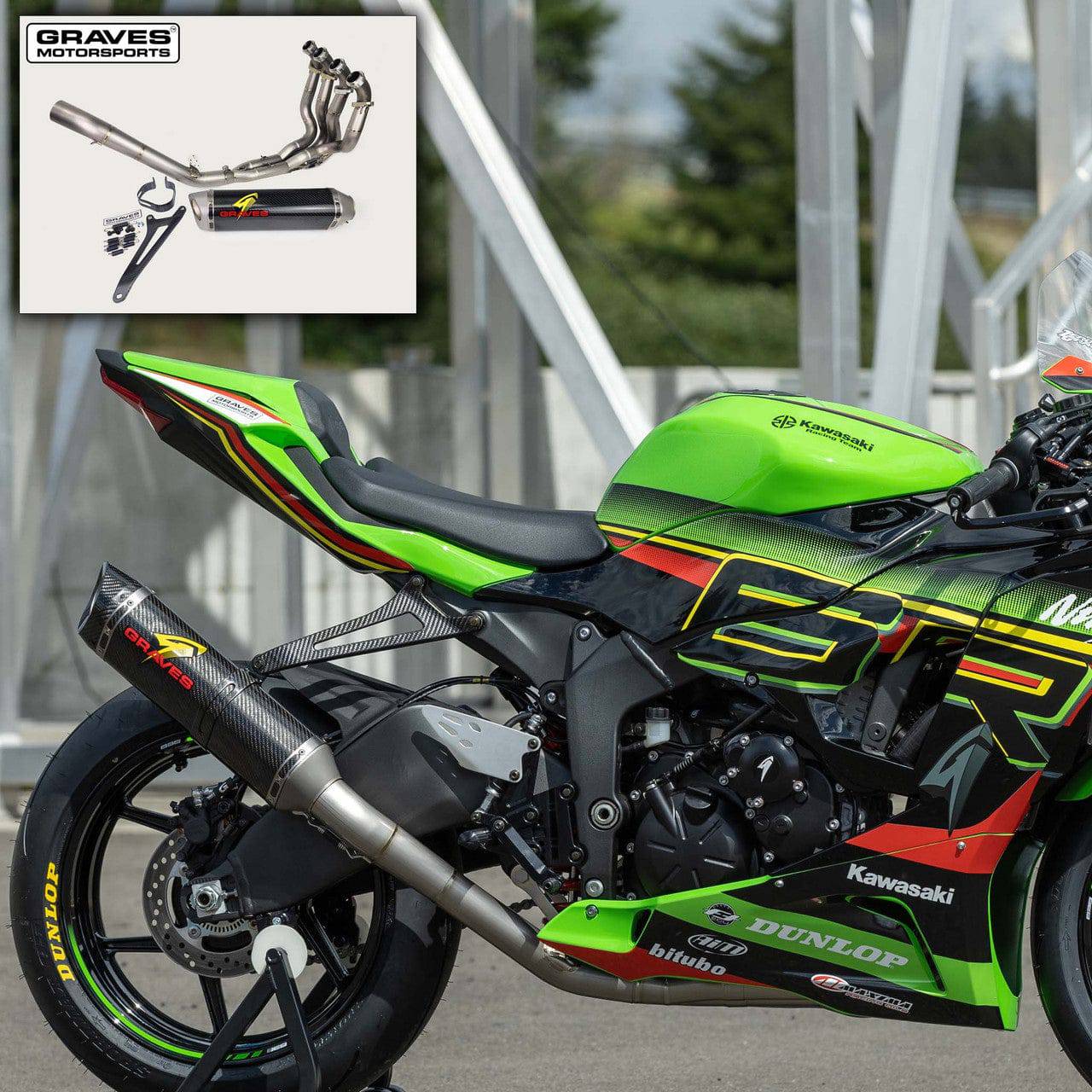 Graves WORKS2 Carbon Full Exhaust System Kawasaki ZX-6R 2009-2024 - Adventure Parts