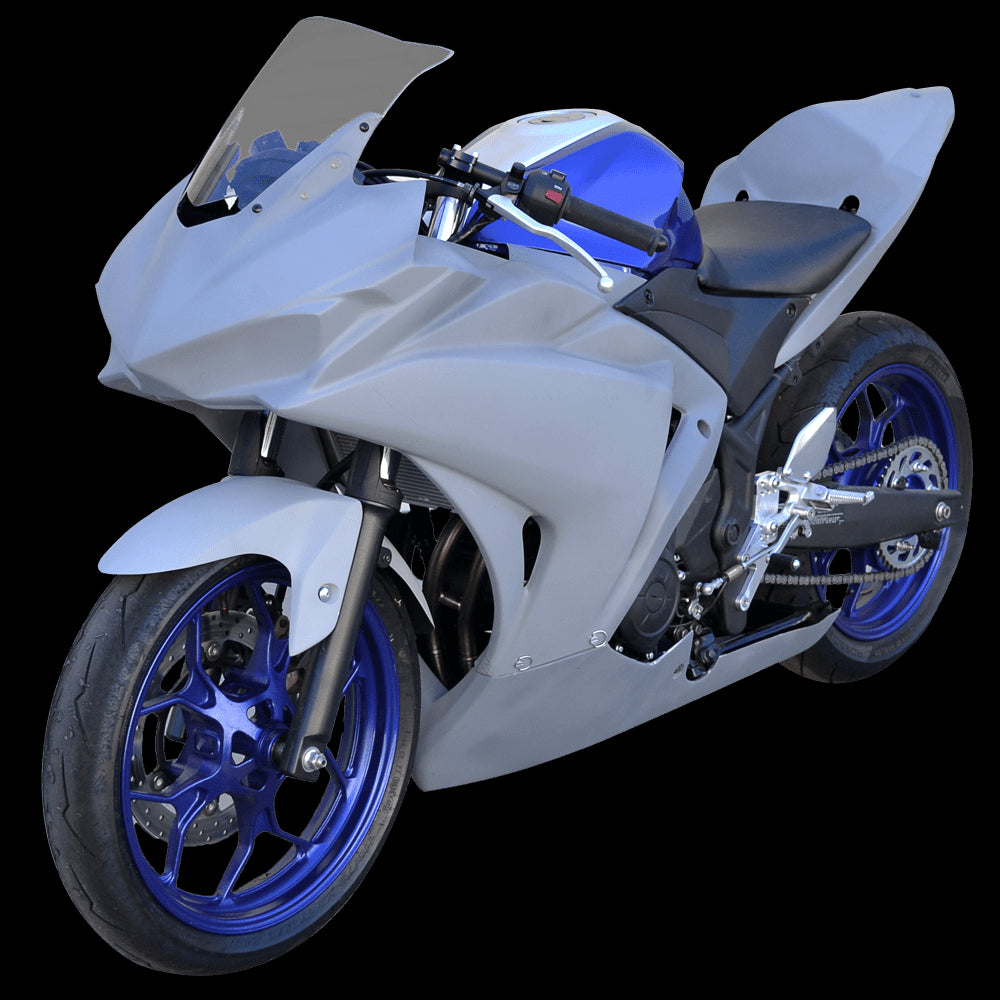 Hotbodies Racing Race Bodywork Fairings Yamaha YZF-R3 2015-2018 - Primer Gray - Adventure Parts