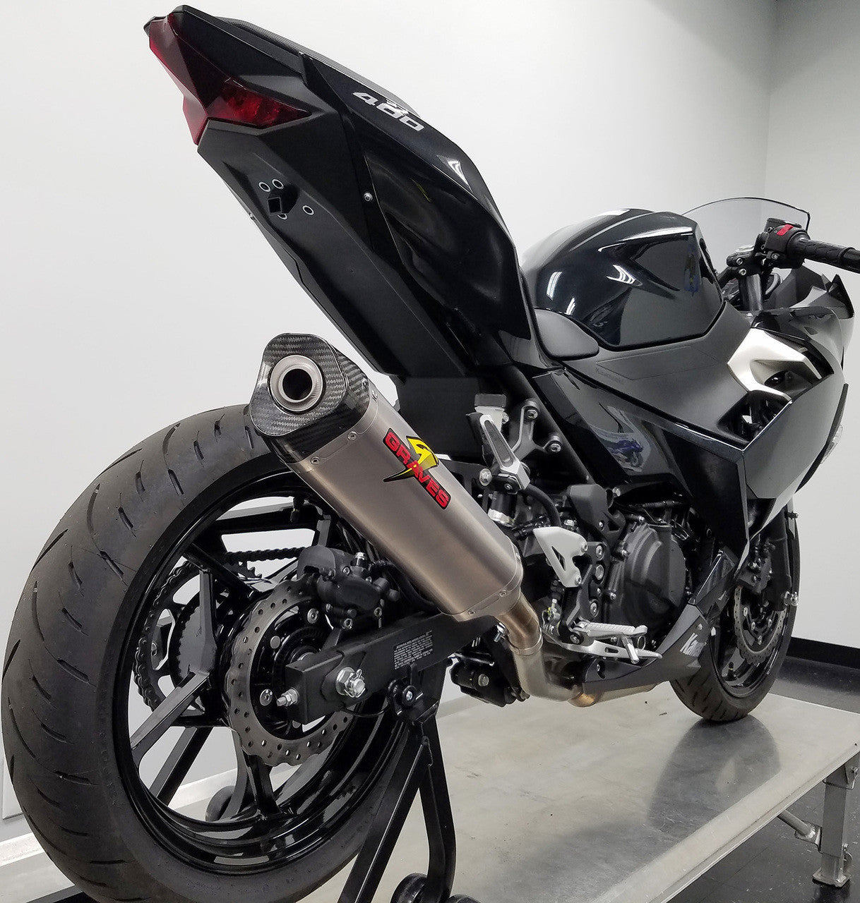Graves Motorsports Cat Back Slip-on Exhaust Titanium Kawasaki Ninja EX400/Z400/ Ninja 500/Z500 2018-2024+