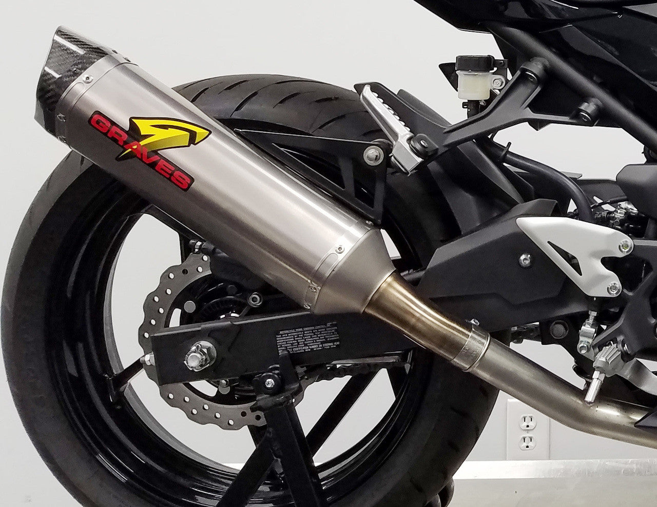 Graves Motorsports Cat Back Slip-on Exhaust Titanium Kawasaki Ninja EX400/Z400/ Ninja 500/Z500 2018-2024+