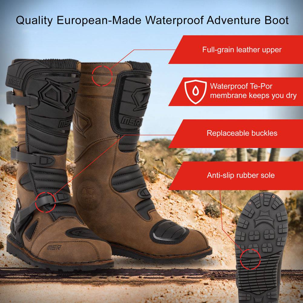 MSR Waterproof Adventure Motorcycle Boots - Adventure Parts