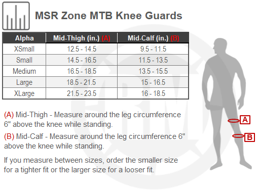MSR Zone Bicycle MTB Knee Guards w/ D3O - Adventure Parts