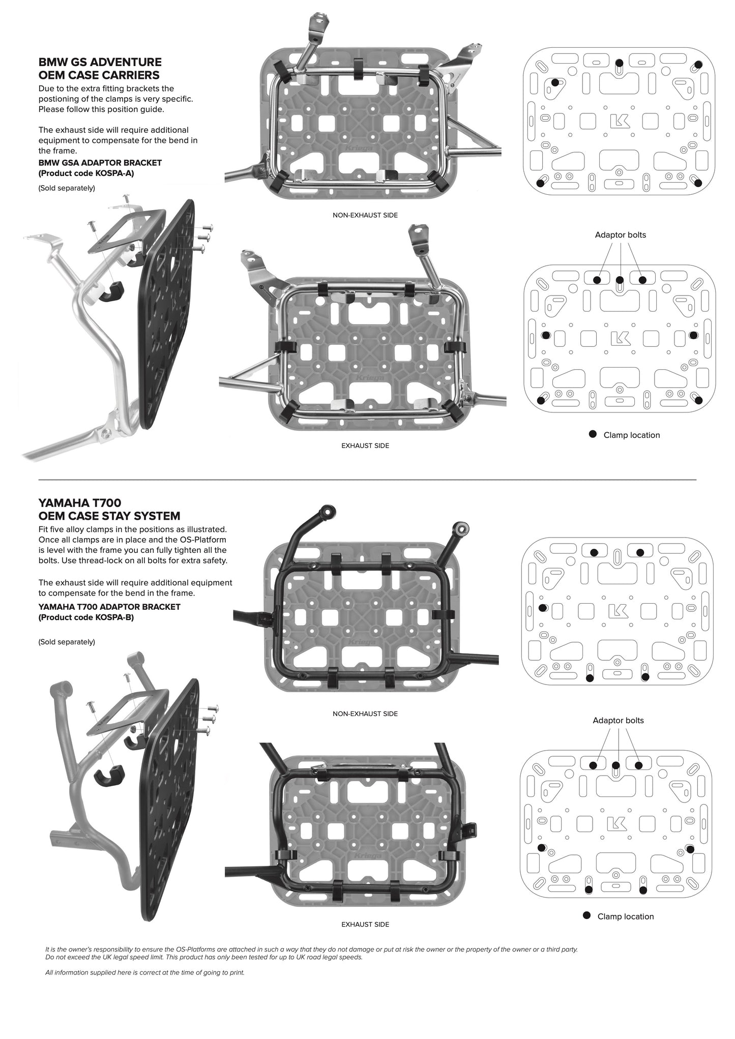Kriega OS-Platforms (Pair) Motorcycle