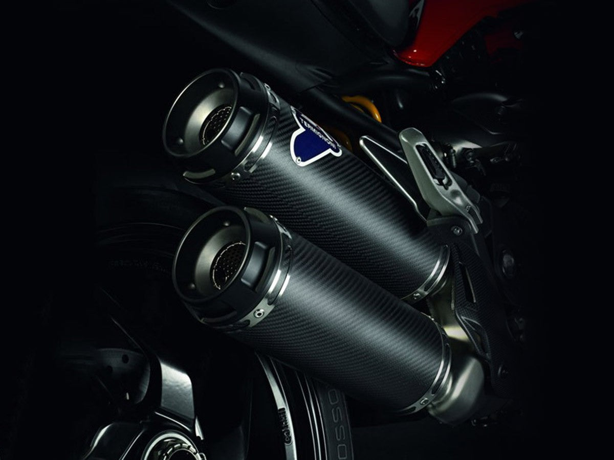 Termignoni Exhaust Pair Of Homologated Carbon Ducati Monster1200 2014-2016 - Adventure Parts