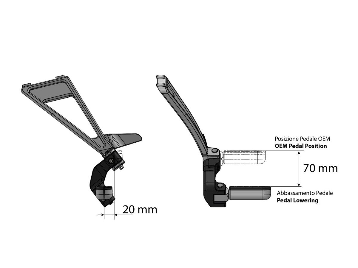 DBK Passenger Footpeg Comfort Kit Moto Guzzi V100 Mandello 2022-2025