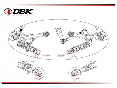 DBK Rearsets Adjustable Ducati Streetfighter V4/S 2025 - Adventure Parts