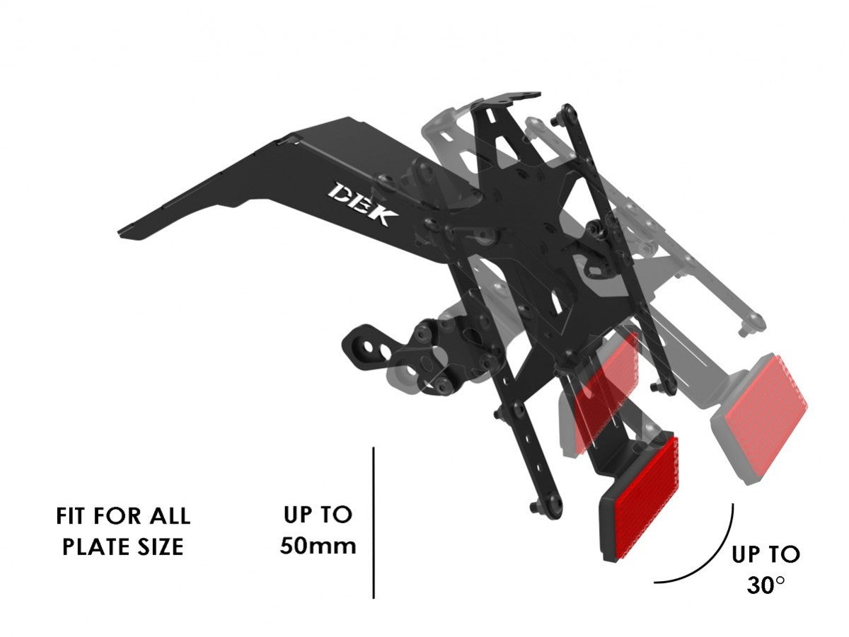 DBK Plate Holder Adjustable License Ducati Hypermotard 698 2024-2025