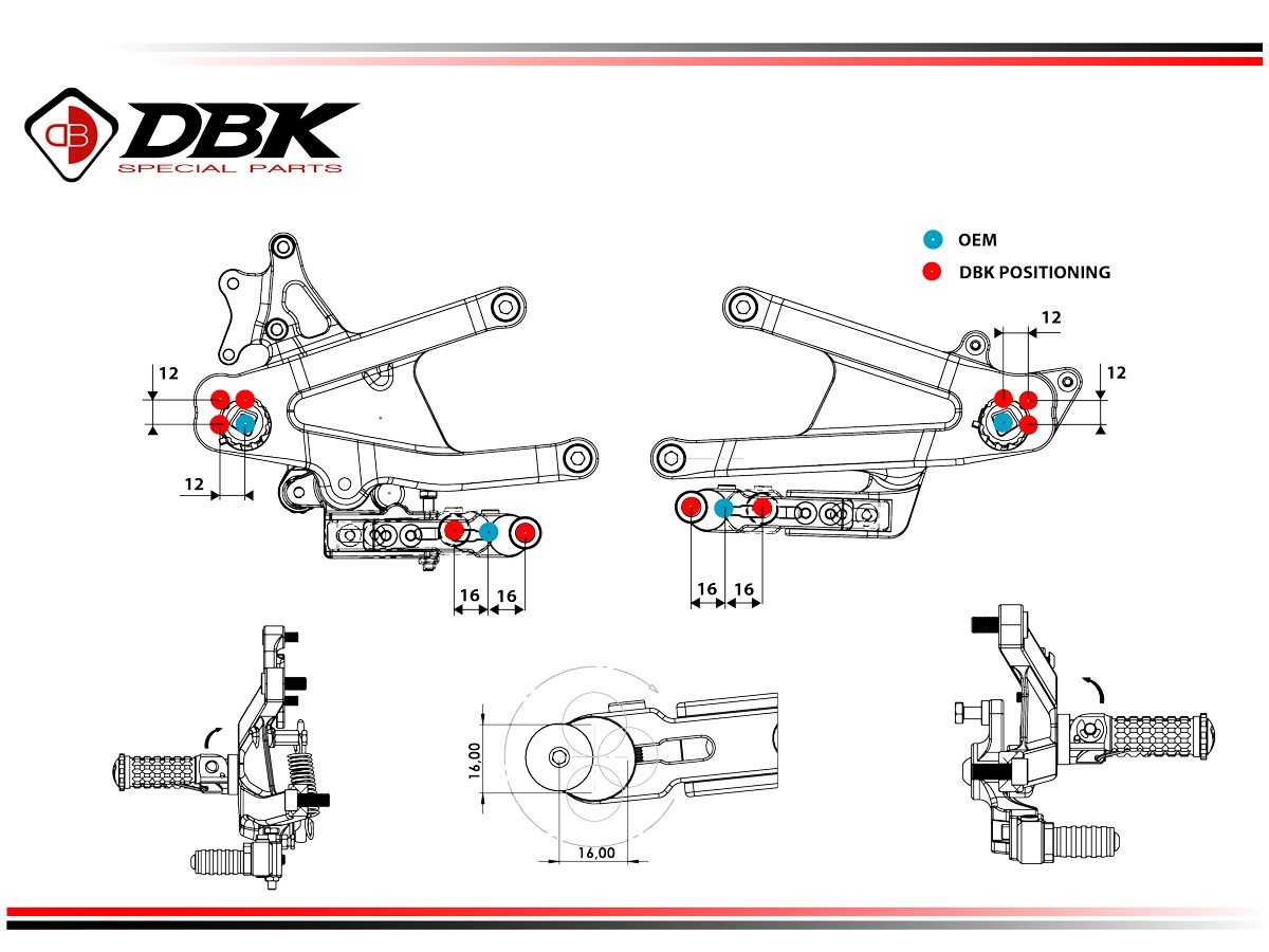 DBK Adjustable Sbk Rearsets Ducati Panigale V4 2025 - Adventure Parts