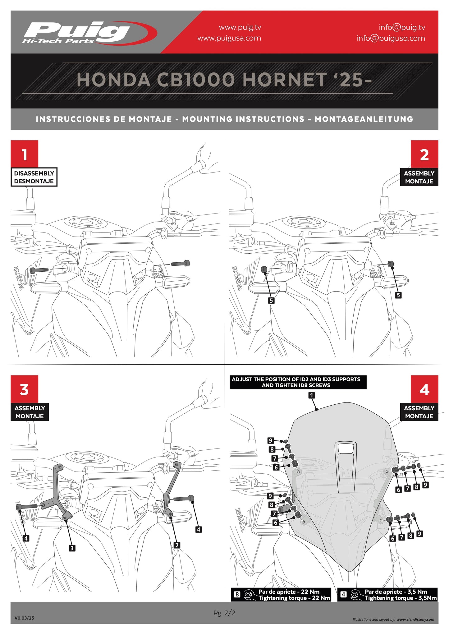 Puig New Generation Touring Windscreen Honda CB1000 Hornet SP 2025