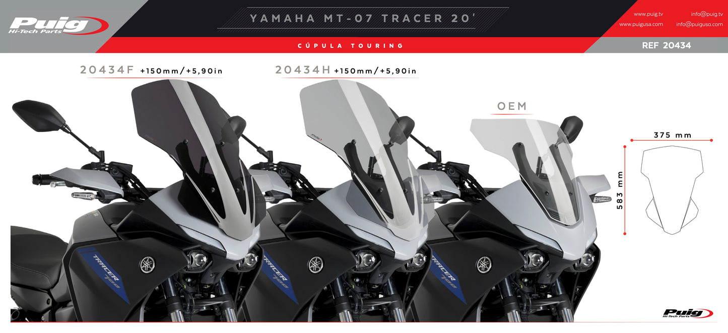Puig Touring Windscreen Yamaha Tracer 7, GT 2021-2025, 700 2020