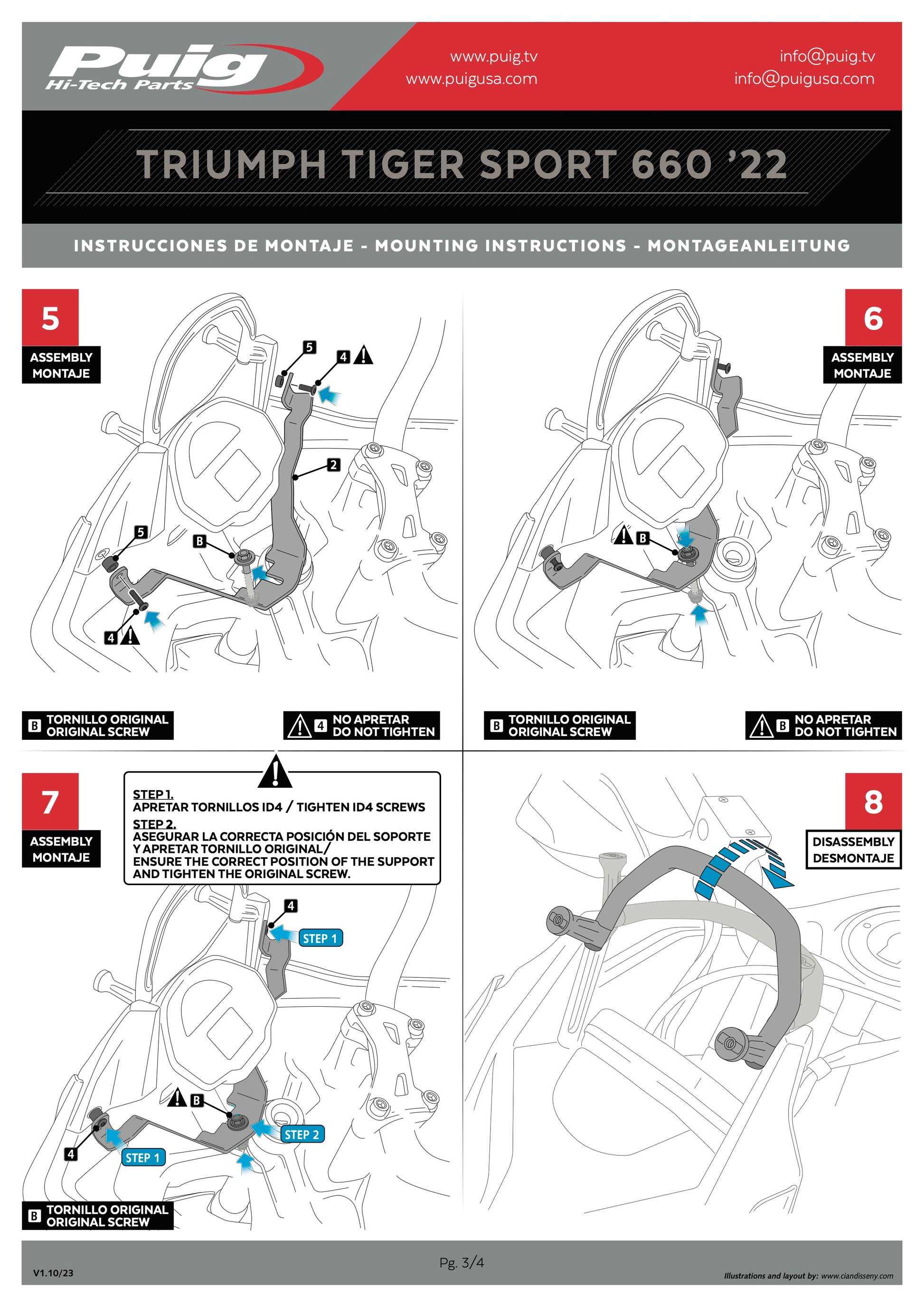 Puig Touring Windscreen Triumph Tiger Sport 660 2022-2025 - Adventure Parts