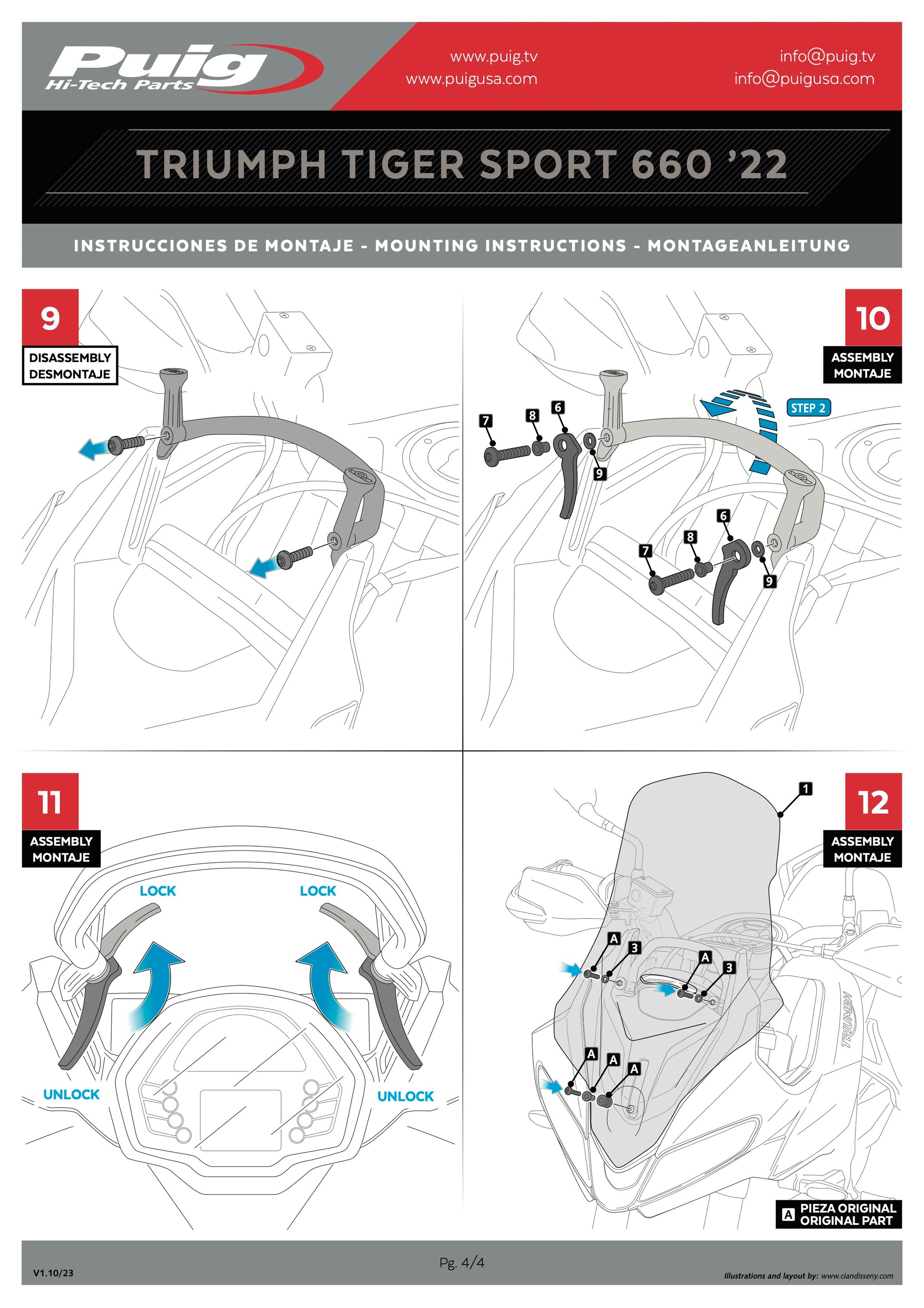 Puig Touring Windscreen Triumph Tiger Sport 660 2022-2025 - Adventure Parts