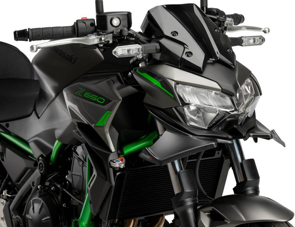 Puig Downforce Naked Front Spoiler Kawasaki Z650 2020-2025 - Adventure Parts
