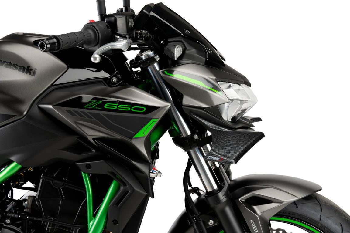 Puig Downforce Naked Front Spoiler Kawasaki Z650 2020-2025 - Adventure Parts