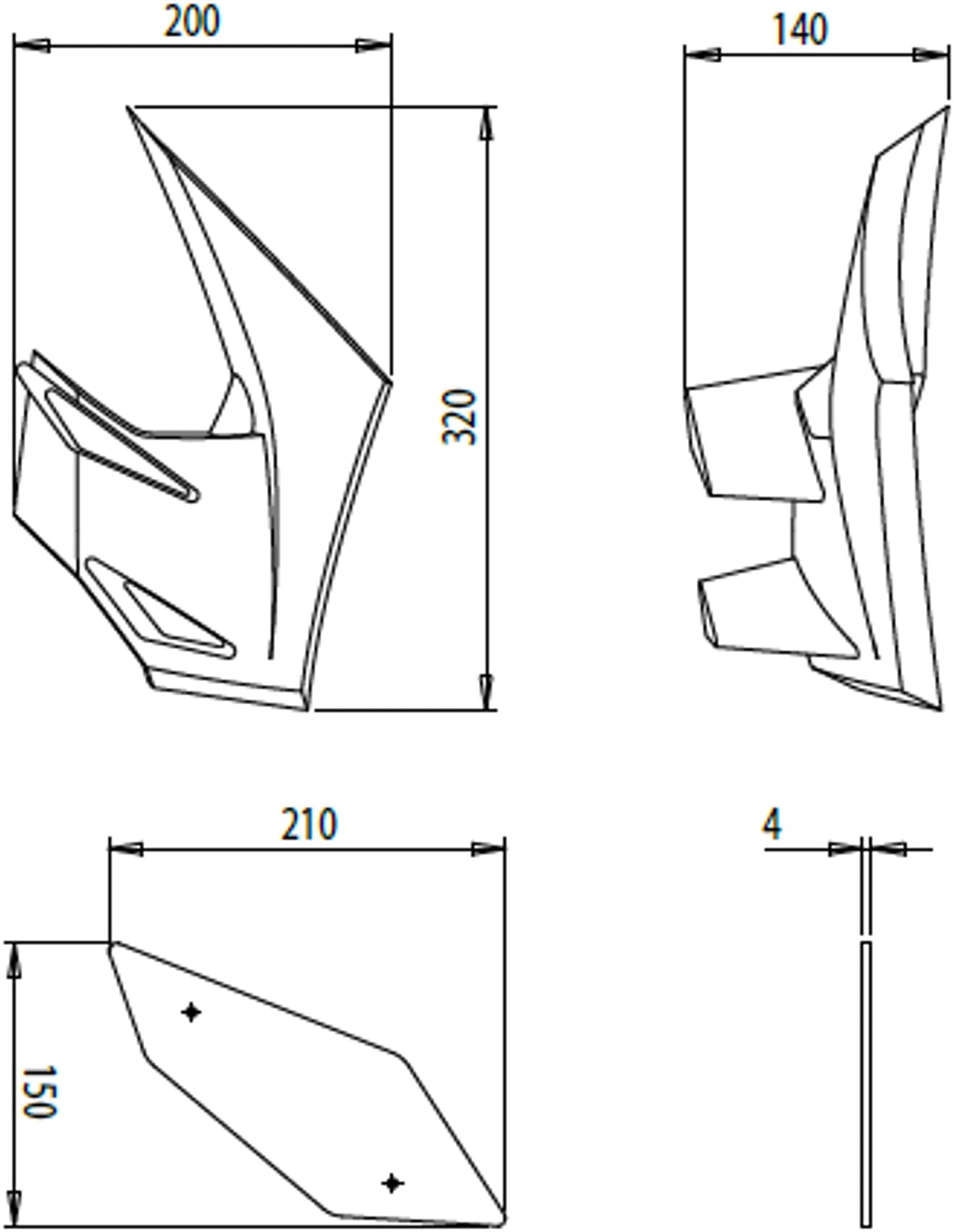 Puig Downforce Naked Side Spoilers Kawasaki Z650 2020-2025