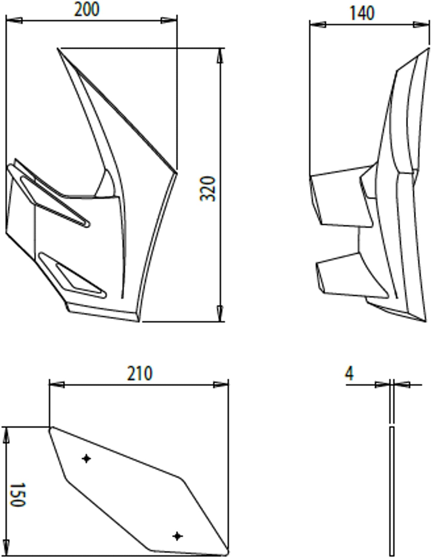 Puig Downforce Naked Side Spoilers Kawasaki Z900 2020-2024 - Adventure Parts