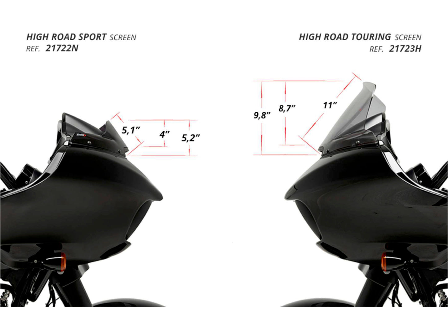 Puig High-Road Sport Windscreen Harley Davidson CVO Road Glide 2015-2024 - Adventure Parts
