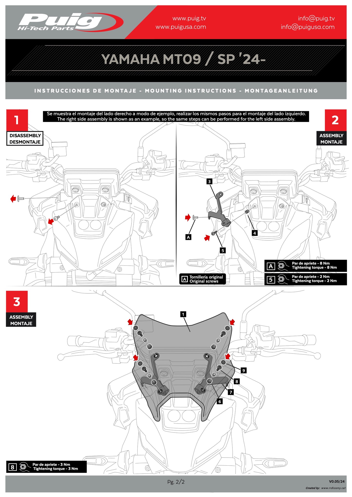 Puig New Generation Sport Windscreen Yamaha MT-09 2024-2025