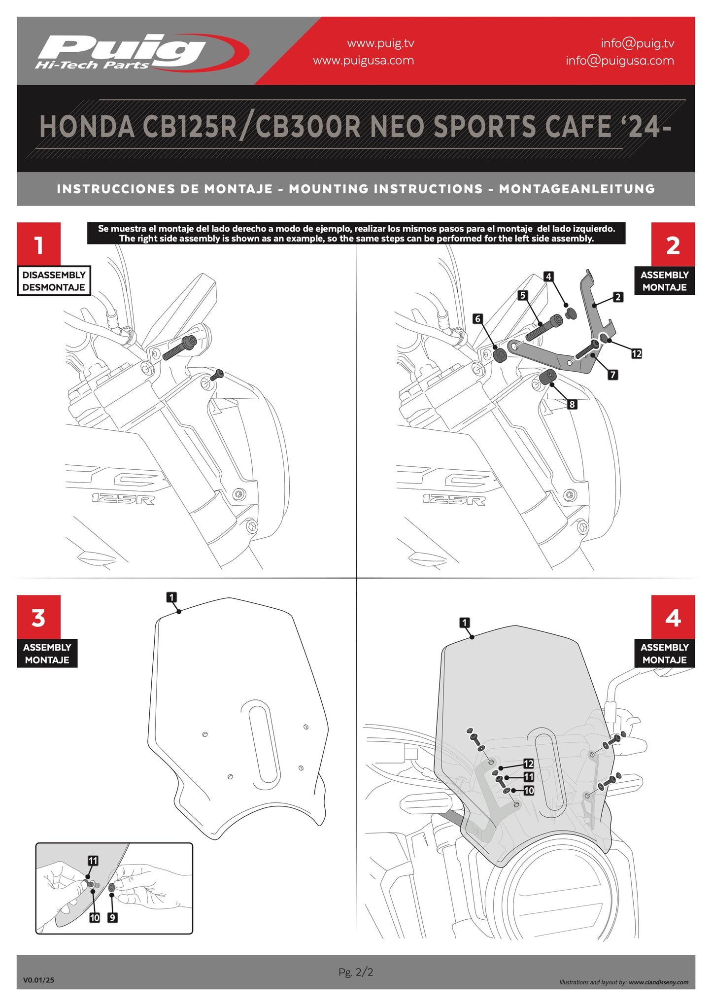 Puig New Generation Sport HONDA CB125R NEO SPORTS CAFE 2024-2025