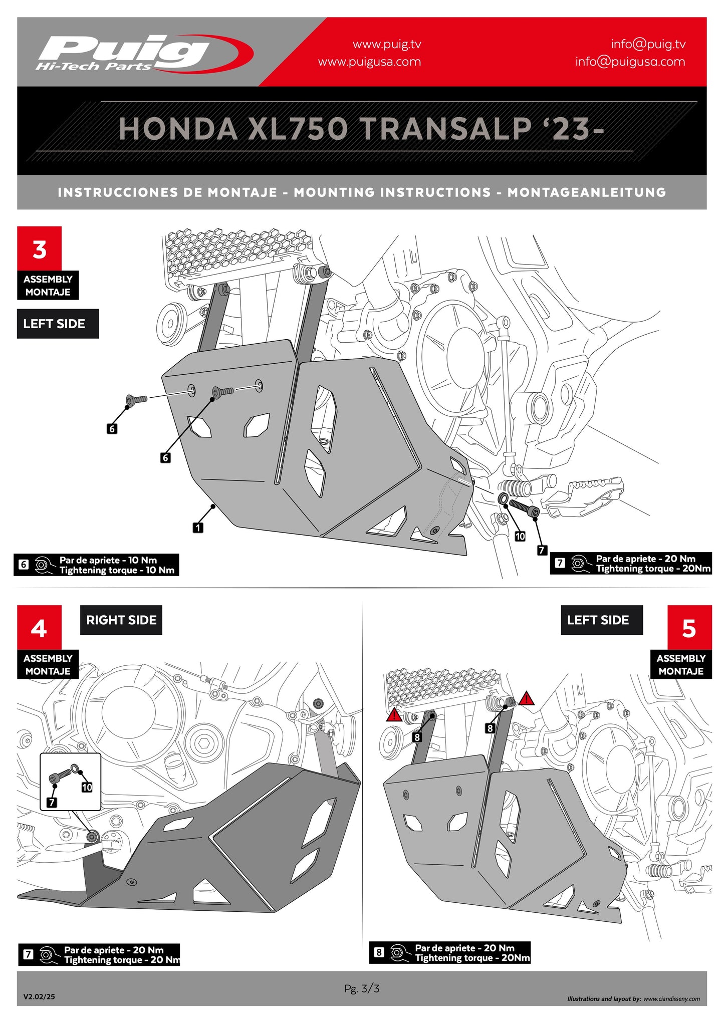 Puig Oil-Carter Guard HONDA XL750 TRANSALP 2023-2025