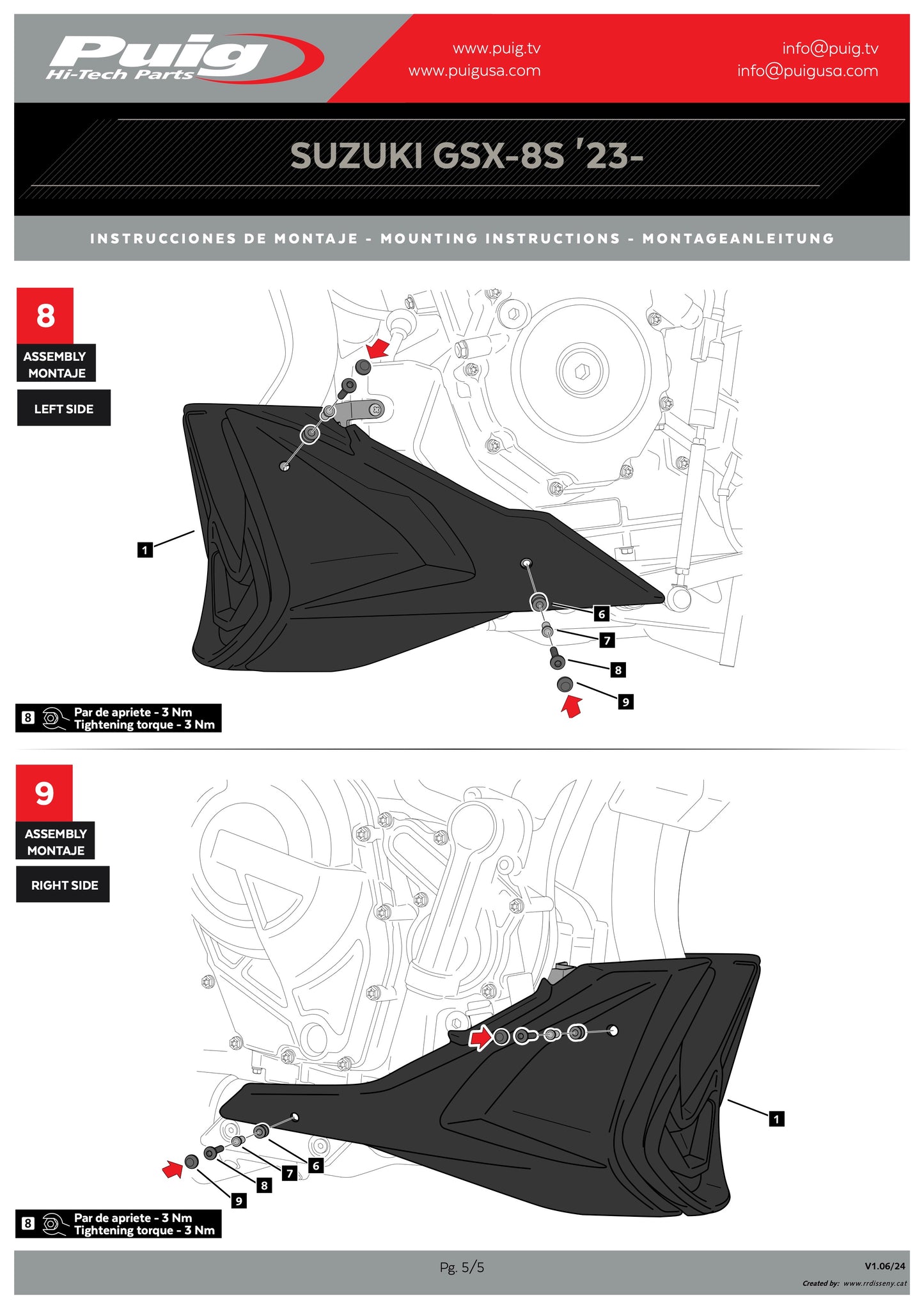 Puig Engine Spoiler SUZUKI GSX-8S 2023-2025